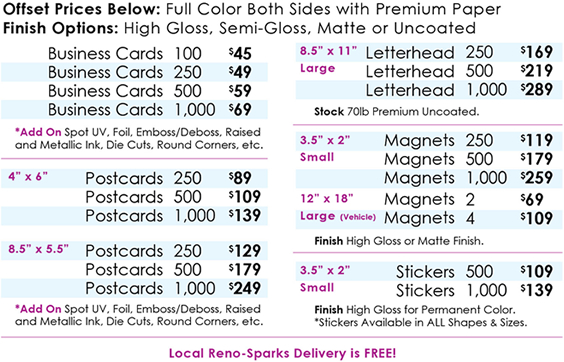 Pricing Table Request a Quote if you need something else.